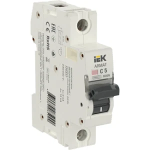 IEK ARMAT Автоматический выключатель M06N 1P C 5А - AR-M06N-1-C005 IEK ARMAT Автоматический выключатель M06N 1P C 5А - AR-M06N-1-C005