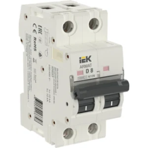 IEK ARMAT Автоматический выключатель M10N 2P D 8А - AR-M10N-2-D008 IEK ARMAT Автоматический выключатель M10N 2P D 8А - AR-M10N-2-D008