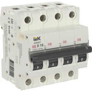 IEK ARMAT Автоматический выключатель M10N 4P D 16А - AR-M10N-4-D016 IEK ARMAT Автоматический выключатель M10N 4P D 16А - AR-M10N-4-D016