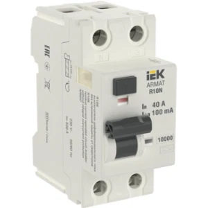 IEK ARMAT Выключатель дифференциального тока R10N 2P 40А 100мА тип A - AR-R10N-2-040A100 IEK ARMAT Выключатель дифференциального тока R10N 2P 40А 100мА тип A - AR-R10N-2-040A100