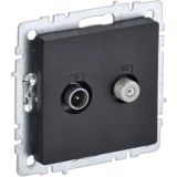 IEK BRITE Розетка двойная TV+SAT РТВ/РСп12-БрЧ черный