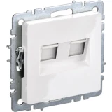 IEK BRITE Розетка двойная RJ11+RJ45 кат.5E РК/Т12-БрБ белый