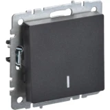 IEK BRITE Выключатель 1-клавишный с индикацией 10А ВС10-1-1-БрЧ черный