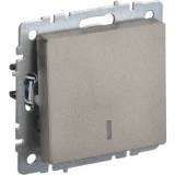 IEK BRITE Выключатель 1-клавишный с индикацией 10А ВС10-1-1-БрШ шампань