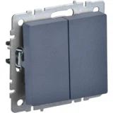 IEK BRITE Выключатель 2-клавишный 10А ВС10-2-0-БрМ маренго