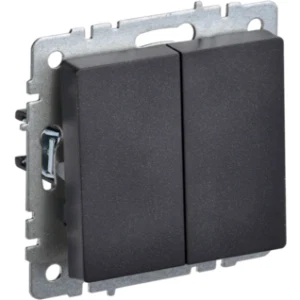 IEK BRITE Выключатель 2-клавишный проходной 10А ВС10-2-6-БрЧ черный - BR-V22-0-10-K02 IEK BRITE Выключатель 2-клавишный проходной 10А ВС10-2-6-БрЧ черный - BR-V22-0-10-K02