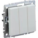 IEK BRITE Выключатель 3-клавишный 10А ВС10-3-0-БрЖ жемчуг