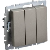 IEK BRITE Выключатель 3-клавишный 10А ВС10-3-0-БрШ шампань