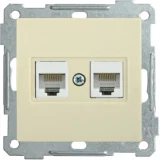 IEK Розетка 2-местная компьютерная РК10-2-Б RJ45 Cat5e BOLERO кремовый