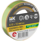 IEK Изолента 0,15х15мм желто-зеленая 5м