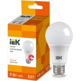 IEK Лампа светодиодная A60 шар 9Вт 230В 3000К E27