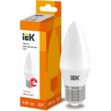 IEK Лампа светодиодная C35 свеча 5Вт 230В 3000К E27