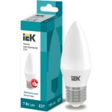 IEK Лампа светодиодная C35 свеча 7Вт 230В 4000К E27