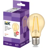 IEK Лампа светодиодная A60 шар золото 9Вт 230В 2700К E27 серия 360°