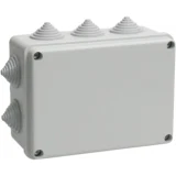 IEK Коробка распаячная КМ41242 для открытой проводки 150х110х70мм IP55 (RAL 7035, 10 гермовводов)