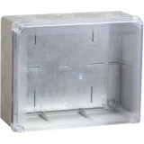 IEK Коробка распаячная КМ41346 для открытой проводки 240х195х90мм IP55 (RAL 7035, монтажная плата, кабельные вводы 5шт)