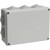 IEK Коробка распаячная КМ41244 для открытой проводки 190х140х70мм IP55 (RAL 7035, 10 гермовводов)