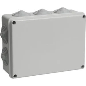 IEK Коробка распаячная КМ41244 для открытой проводки 190х140х70мм IP55 (RAL 7035, 10 гермовводов) - UKO11-190-140-070-K41-55 IEK Коробка распаячная КМ41244 для открытой проводки 190х140х70мм IP55 (RAL 7035, 10 гермовводов) - UKO11-190-140-070-K41-55