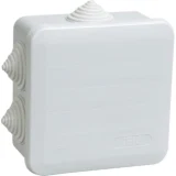 IEK Коробка распаячная КМ41255 для открытой проводки 100х100х50мм IP44 (RAL 7035, 6 гермовводов, защелкивающаяся крышка)
